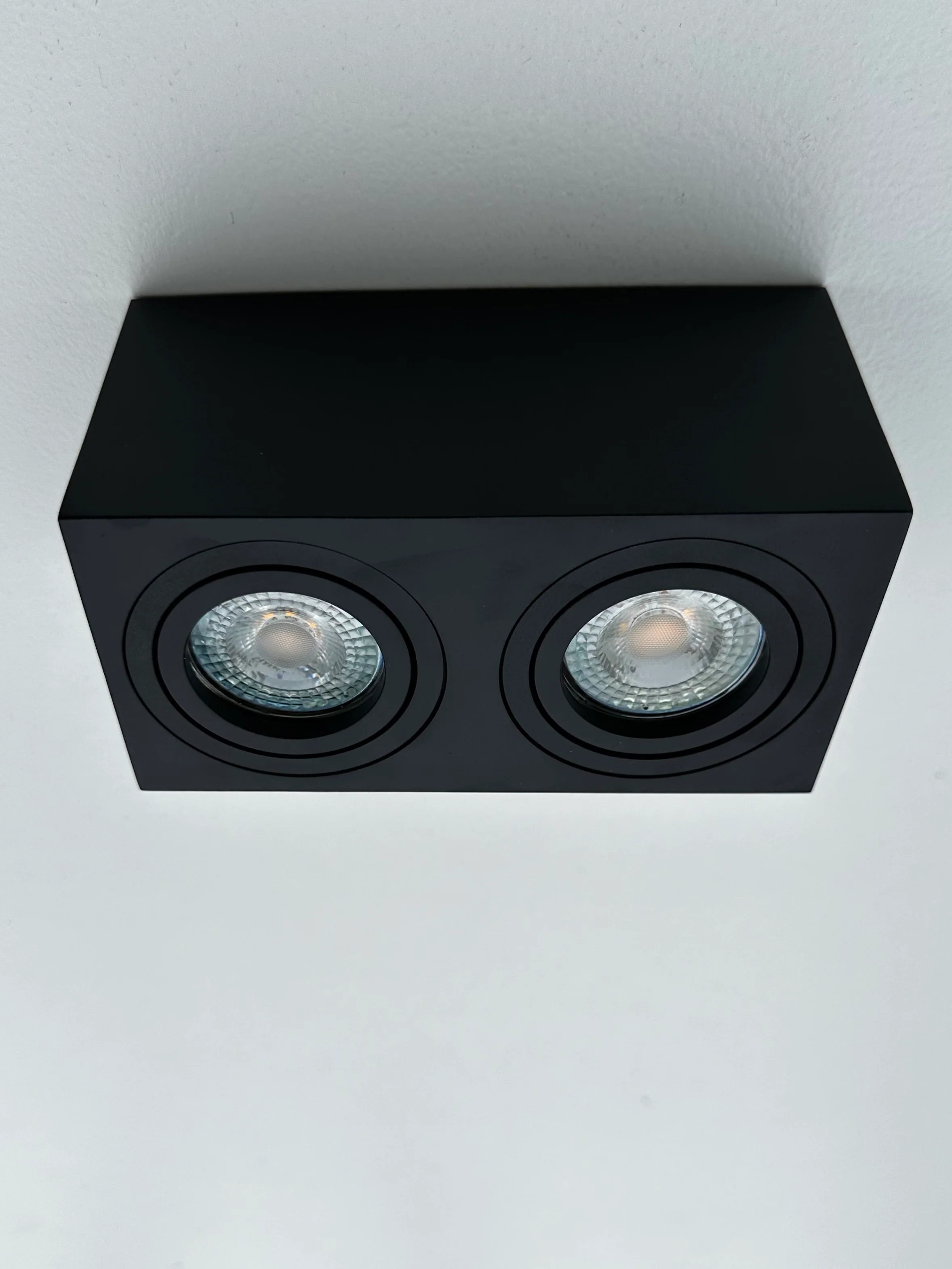 Faretto soffitto orientabile quadrato doppio - Nero - Image 2